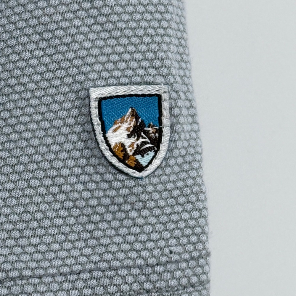 Kuhl Polo Shirt Mens Size L Gray Textured Short Sleeve Dual Chest Pockets - Picture 10 of 14